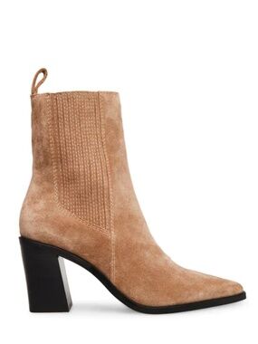 new steve madden shawna taupe suede boot 8